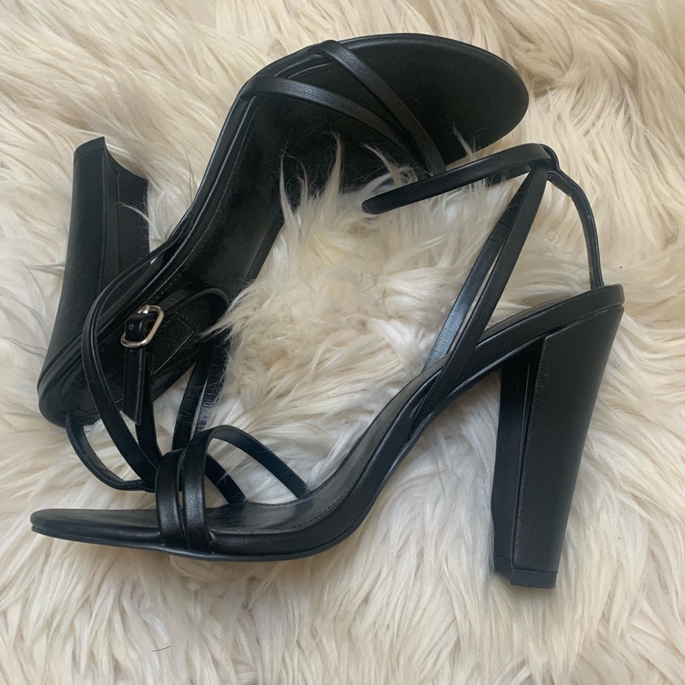 Black strappy heels